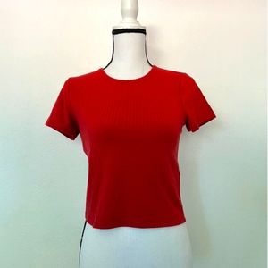 Hollister Red Twist Back Crop Top